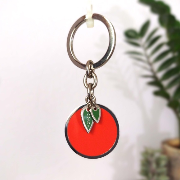 NWT Vintage Coach Enamel Orange Key Chain - Picture 1 of 11